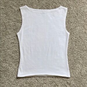 Quince • Stretch Cotton Jersey Boat Neck Tank Soft White